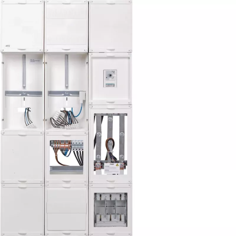 Hager UF53WBW20 universālais transformatoru/mērīšanas lauks ar APZ un TSG, 250A, 5-poliem