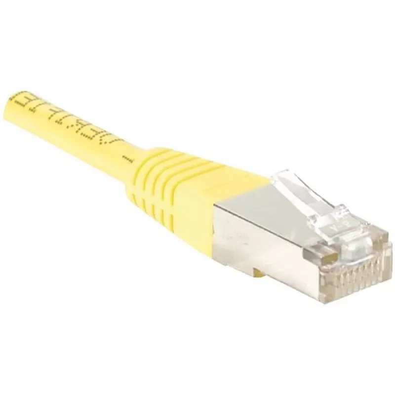 EXERTIS CONNECT CAT.6 F/UTP komutācijas kabelis, dzeltens, 0,5 m, plāns Snagless 842051