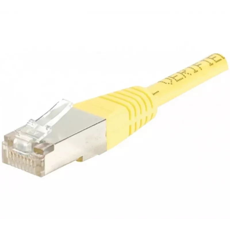 EXERTIS CONNECT Cat6 F/UTP komutācijas kabelis, dzeltens, 2,0 m, ar šauru lieces atslogojumu 842201