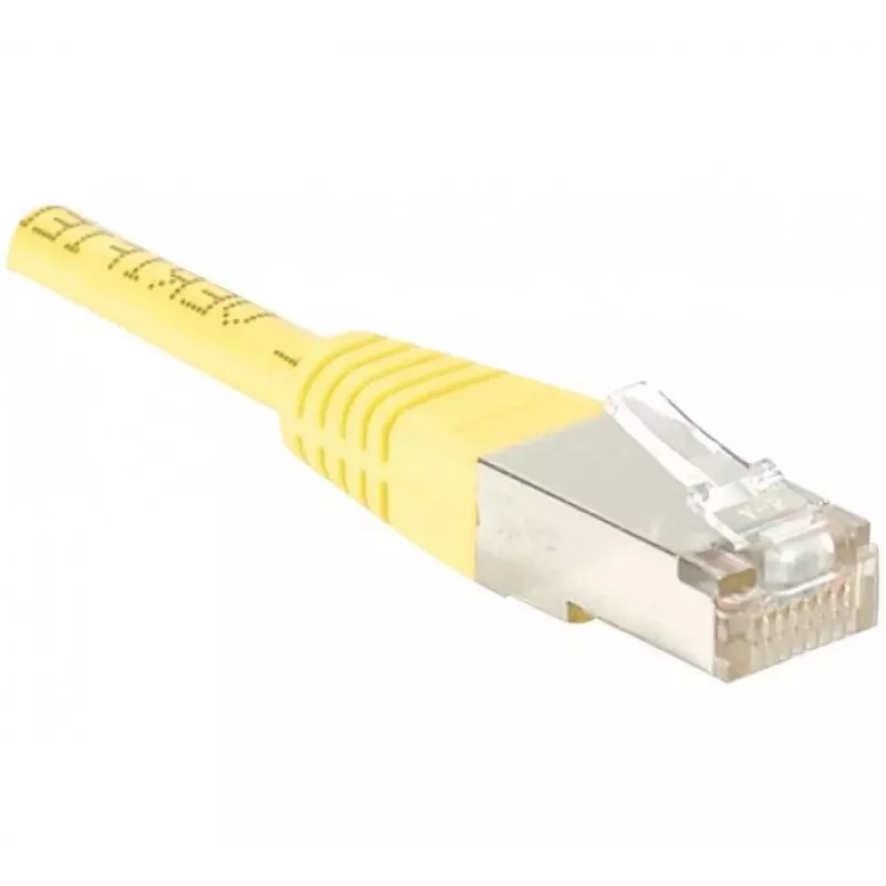 EXERTIS CONNECT Cat6 F/UTP komutācijas kabelis, dzeltens, 2,0 m, ar šauru lieces atslogojumu 842201