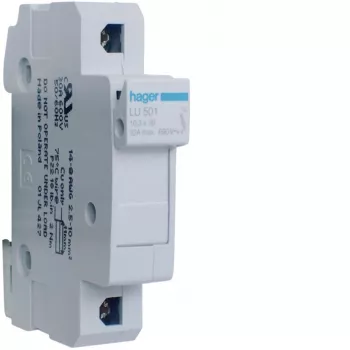 Hager LU501 drošinātāju slēdzis-atdalītājs 1P 32A 690V UL cilindriskais 10x38mm