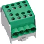 HAGER KH35E8 vienpolu maģistrālās līnijas atzaru spailu bloks, 10-35 mm², 125 A, zaļš