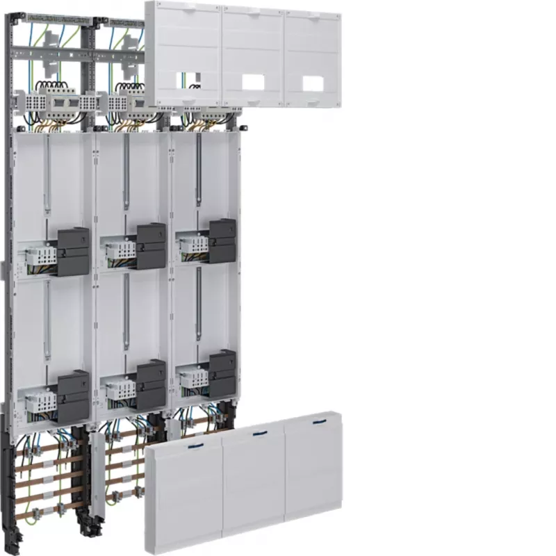 Hager universZ komplekts mērīšanas lauks 1350x750mm 3-fāžu 6 skaitītāju pozīcijas 10 mm² ar atvienošanas funkciju ZL53W8NT