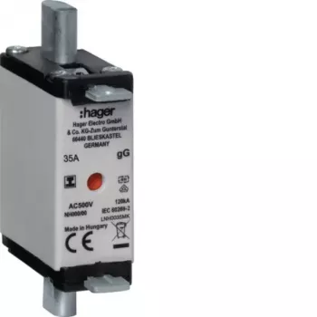 Hager NH drošinātāja ieliktnis LNH0035MK NH000 gG 500V 35A ar izolētu rokturi