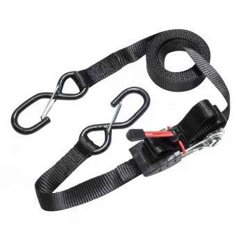 MASTER LOCK kravas savilcējs ar sprūdratu un S-veida āķiem, 4,25 m x 25 mm, 2 gab. (3066EURDAT)