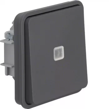 HAGER WNA003 vadības pārslēgšanas slēdzis ar taustiņu W.1, 1-pol, 10 AX, 250 V AC, polāri balts