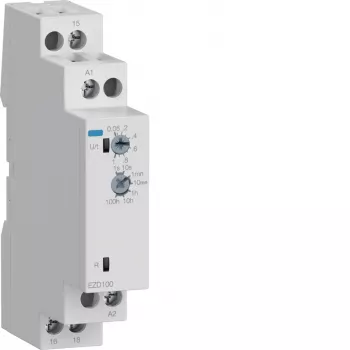 Hager EZD100 daudzfunkciju laika relejs 24-240V AC/DC, 10 funkcijas, 1 CO kontakts, DIN sliedei
