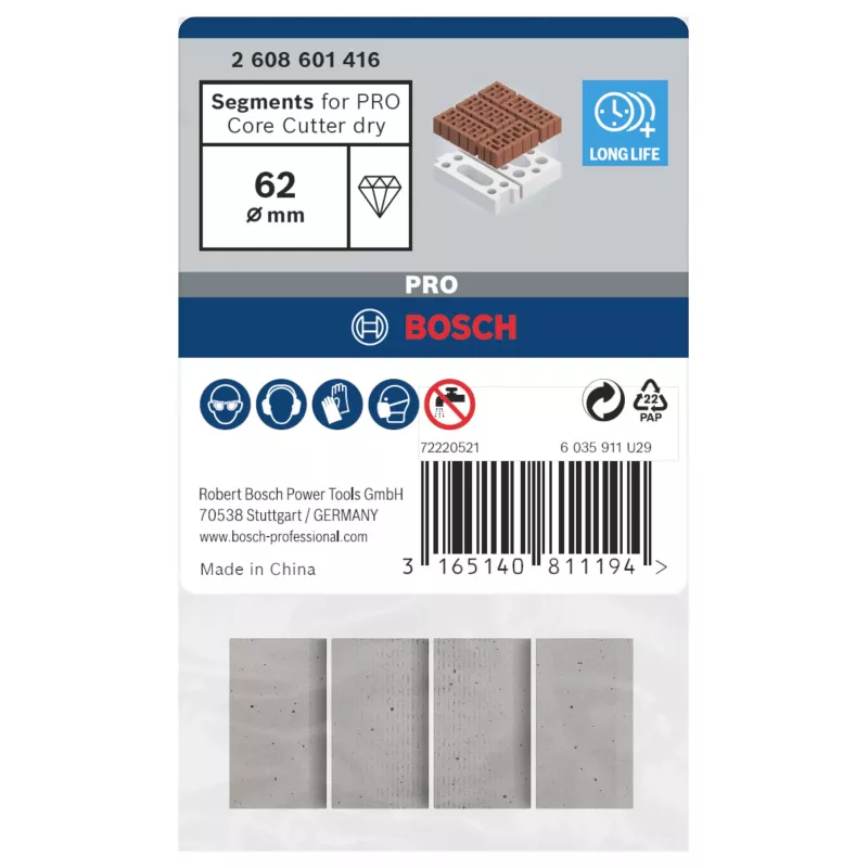 Bosch 2608601416 dimanta segmenti sausajiem serdes urbjiem, 4 gab.