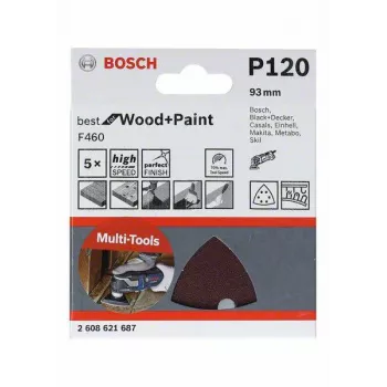 Bosch 2608621688 Delta slīppapīrs, graudainība 180, 93 mm, 5 gab.