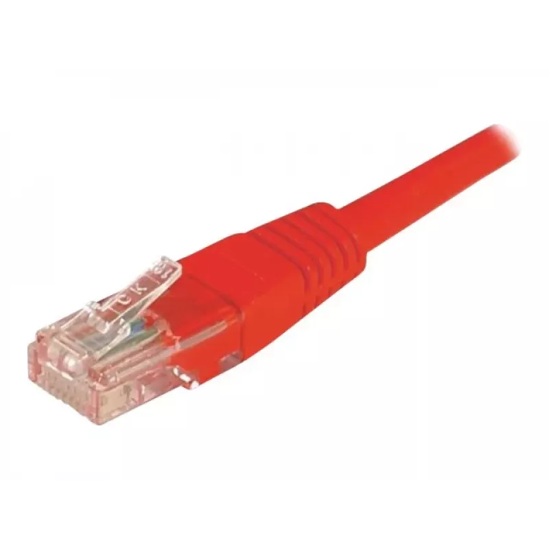 EXERTIS CONNECT Cat6 U/UTP neekranēts vara komutācijas kabelis, RJ45, sarkans, 15 m, ar aizsargātu fiksatoru 243761