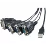 Exertis Connect USB uz seriālo adaptera kabelis, USB-A vīrišķais uz DB-9 vīrišķais, 1,3 m, ar skrūvēm, melns 040344