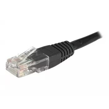 EXERTIS CONNECT Cat6 U/UTP komutācijas kabelis, 1m, melns, RJ45, aizsargs fiksatoram 246772