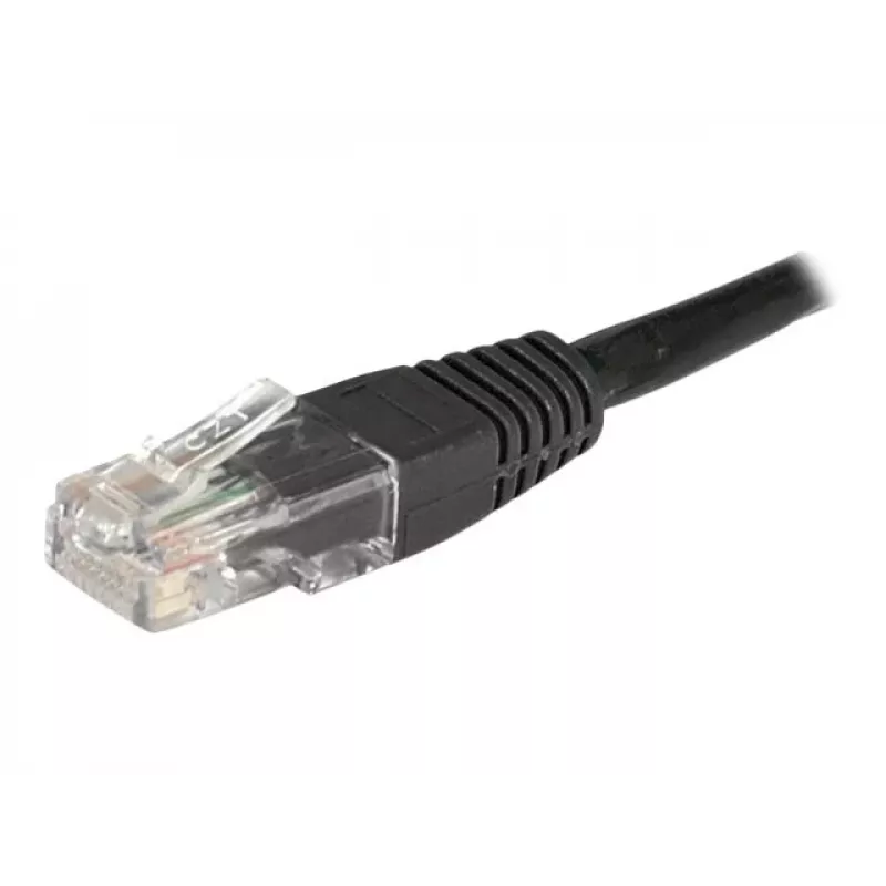 EXERTIS CONNECT Cat6 U/UTP komutācijas kabelis, 1m, melns, RJ45, aizsargs fiksatoram 246772