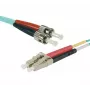 EXERTIS CONNECT LWL komutācijas kabelis Eco, 50/125 µm, OM3 šķiedra, LC Duplex / ST Duplex savienotāji, akvas krāsā, 5,0 m UPC UPC slīpējums (392734)