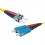 Exertis Connect ST/UPC uz SC/UPC vienmoda duplex optiskās šķiedras komutācijas kabelis, 2m, OS2, LSZH, dzeltens 392882