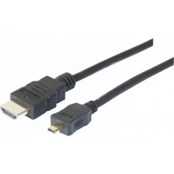 EXERTIS CONNECT Micro HDMI kabelis High Speed ar Ethernet, ar zelta pārklājumu, HDMI Type A uz Micro HDMI Type D, 1,0 m 128490