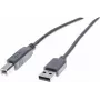 Exertis Connect USB 2.0 Type-A vītišais uz Type-B vītišais kabelis, 3 m, pelēks 532409