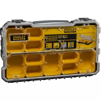 Stanley FatMax Pro-Stack mazo detaļu organizators ar 10 izņemamiem trauciņiem, melns/dzeltens