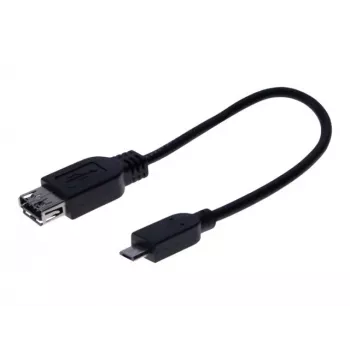 EXERTIS CONNECT Micro USB OTG adaptera kabelis, USB-A (mātes) uz Micro-B (tēviņš), 0,15 m, melns 532416
