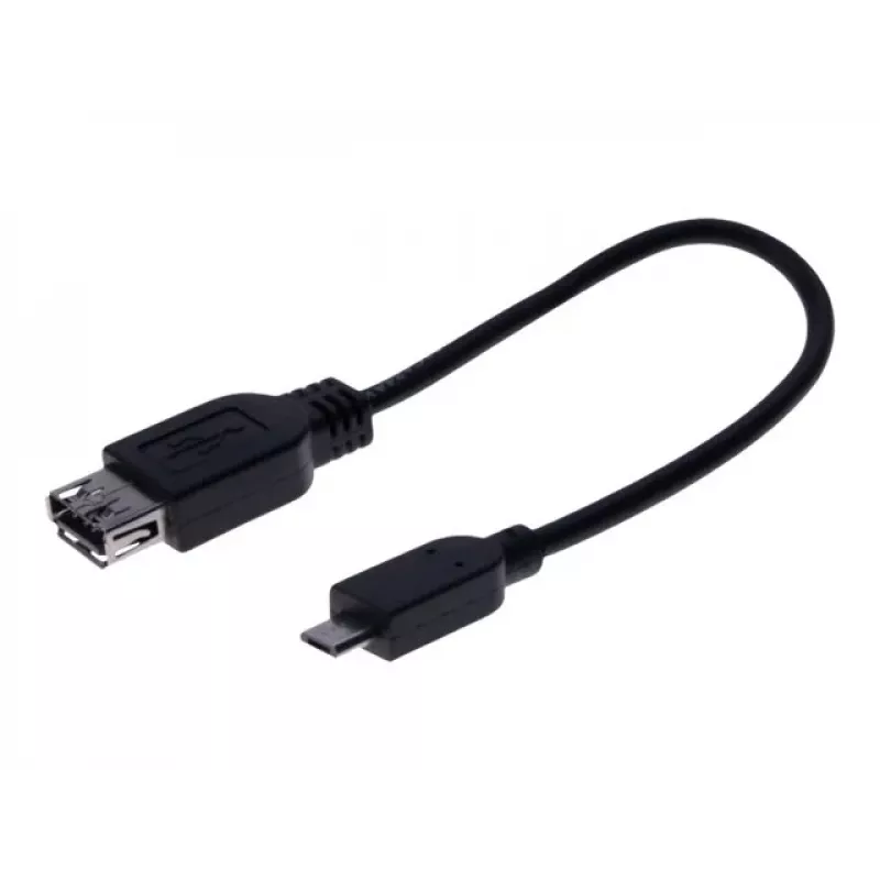 EXERTIS CONNECT Micro USB OTG adaptera kabelis, USB-A (mātes) uz Micro-B (tēviņš), 0,15 m, melns 532416