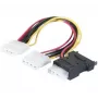EXERTIS CONNECT SATA barošanas adaptera kabelis, SATA uz 3x Molex, 1x SATA tēviņš / 3x Molex mātīte, SATA sadalītāja kabelis - Pievienojiet līdz 3 HDD vienam SATA barošanas savienotājam (147559)