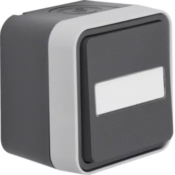 Hager WNC027 spiedpoga, 1 pols, 1 N.O., 10A, 250V AC, DIN sliedei, gaiši pelēka
