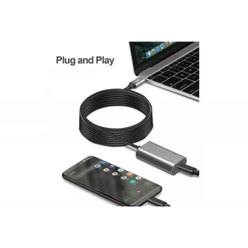 Exertis Connect aktīvais USB-C pagarinājuma kabelis 5m USB 3.1 Gen 1 5Gbps 60W PD 149255
