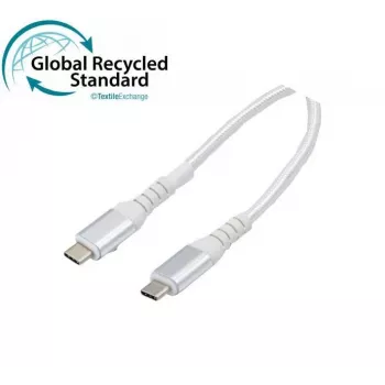 Exertis Connect USB 3.2 Gen 2 kabelis, 100W, USB-C uz USB-C, GRS, balts, 1.0m (532558)