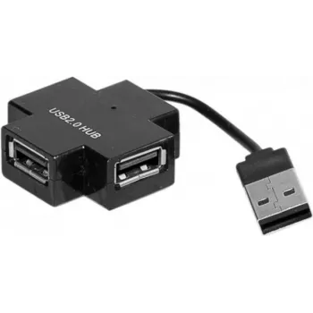 Exertis Connect 021111 USB 2.0 centrmezgls - 4 portu, melns