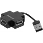 Exertis Connect 021111 USB 2.0 centrmezgls - 4 portu, melns