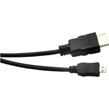 EXERTIS CONNECT Micro HDMI kabelis, High Speed with Ethernet, zelta pārklājums, HDMI Type A uz Micro HDMI Type D, 2,0 m 128495