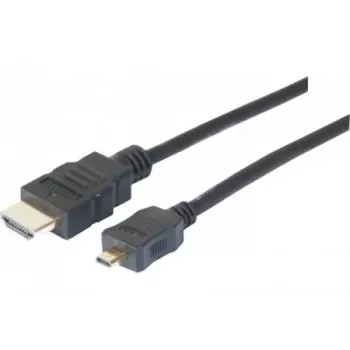 EXERTIS CONNECT Micro HDMI kabelis, High Speed with Ethernet, zelta pārklājums, HDMI Type A uz Micro HDMI Type D, 2,0 m 128495