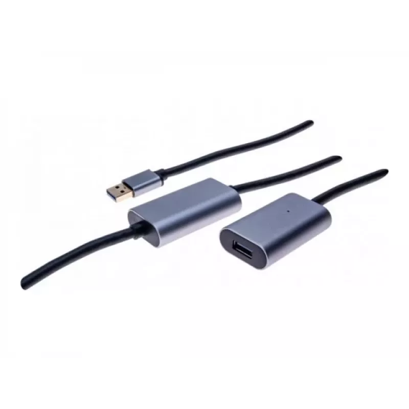 EXERTIS CONNECT aktīvais USB 3.0 pagarinājuma kabelis 10m, USB-A tēviņš uz USB-A mātīte, 5Gbps, melns 149264