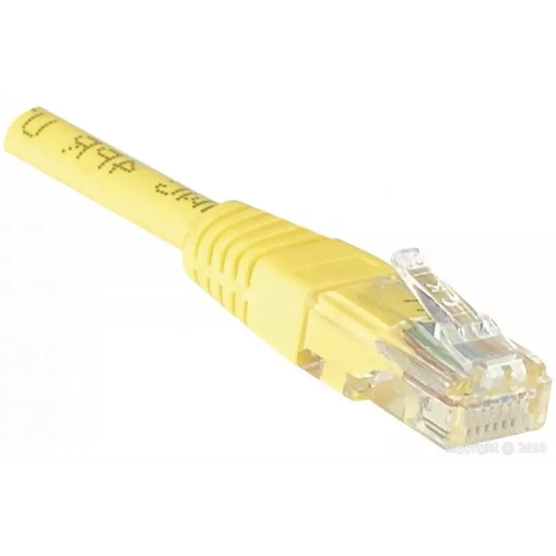 EXERTIS CONNECT Cat6 U/UTP komutācijas kabelis, RJ45, dzeltens, 1,5 m, ar snagless aizsardzību EXC245740