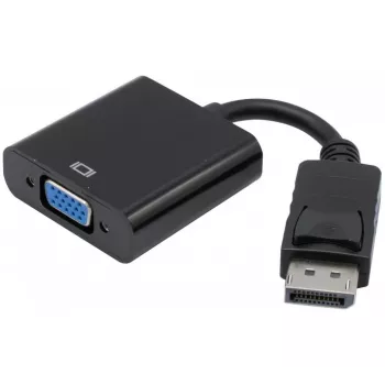 Exertis Connect DisplayPort 1.2 uz VGA adapteris ar stereo audio, aktīvs, DisplayPort male uz VGA female, melns (127370)