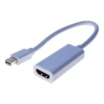 Exertis Connect Mini DisplayPort (tēviņš) uz HDMI (mātīte) adaptera kabelis, 15 cm, balts, pasīvs, 1080p, 127437