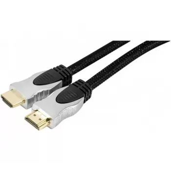 EXERTIS CONNECT High Speed HDMI kabelis ar Ethernet, zeltīti kontakti, pīts apvalks, 3,0 m, melns 127911