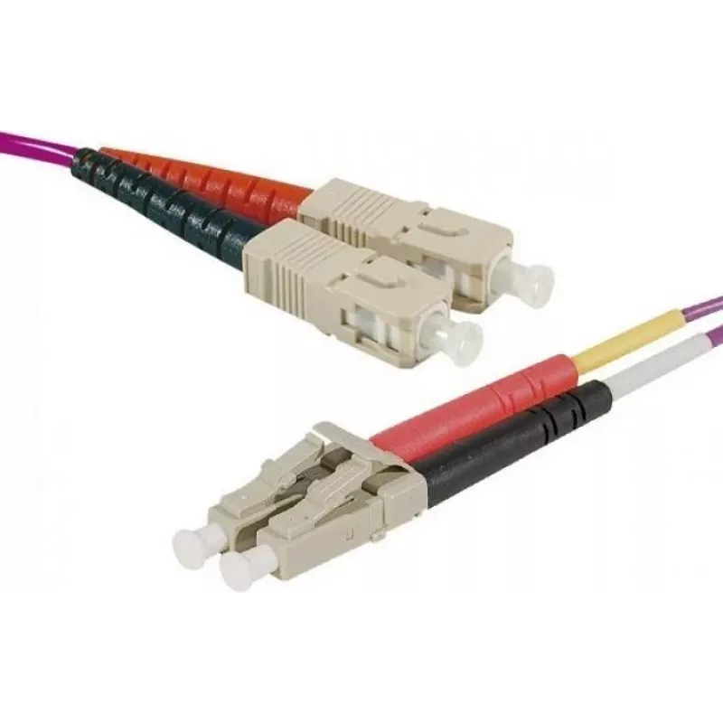 EXERTIS CONNECT 10m LC/UPC uz LC/UPC OM4 daudzmodu duplexais optiskais komutācijas kabelis, LSZH, Erika Violet 392786
