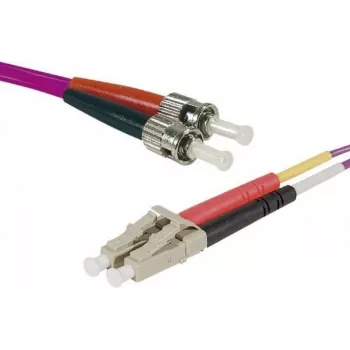 EXERTIS CONNECT Eco OM4 šķiedras komutācijas kabelis LC Duplex uz ST Duplex, 50/125 µm, Erika-Violet, 1,0 m, UPC Polish 392791