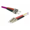 EXERTIS CONNECT Eco OM4 šķiedras komutācijas kabelis LC Duplex uz ST Duplex, 50/125 µm, Erika-Violet, 1,0 m, UPC Polish 392791