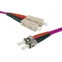 EXERTIS CONNECT OM4 optiskās šķiedras komutācijas kabelis, 50/125 µm, 2x ST uz SC Duplex, erika-violeta, 1 m, UPC 392821