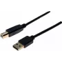 EXERTIS CONNECT USB 2.0 Premium kabelis, zeltīti kontakti, USB A uz USB B, 1,0 m, melns 532427