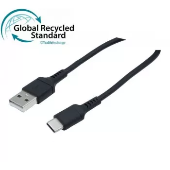 Exertis Connect USB 2.0 kabelis, 60W, USB-A uz USB-C, melns, 1,0 m (532555)