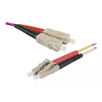 EXERTIS CONNECT 0,5 m OM1 daudzmodu šķiedras optiskais komutācijas kabelis, SC Duplex uz LC Duplex, oranžs 86600