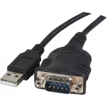 Exertis Connect 040341 USB Type-A uz DB-9 RS-232 seriālais adaptera kabelis, 1 m, melns