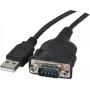 Exertis Connect 040341 USB Type-A uz DB-9 RS-232 seriālais adaptera kabelis, 1 m, melns