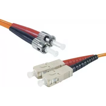 EXERTIS CONNECT ST/UPC uz SC/UPC daudzmodu duplex optiskās šķiedras komutācijas kabelis, OM2 50/125µm, LSZH, oranžs, 2m 392702
