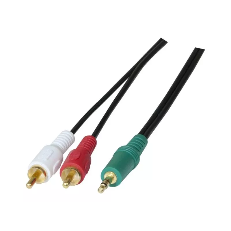 Exertis Connect 108791 audio kabelis 3 m 3,5 mm uz 2 x RCA tēviņš, melns