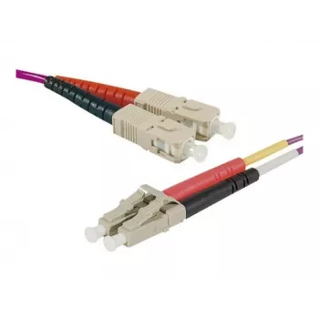 EXERTIS CONNECT LWL savienojošais kabelis Eco, 50/125 µm, OM4 šķiedra, SC Duplex spraudnis/LC Duplex spraudnis, erika-violet, 3,0 m UPC UPC slīpējums (392803)