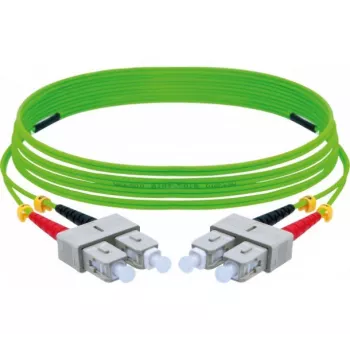 EXERTIS CONNECT OM5 SC Duplex uz SC Duplex optiskās šķiedras komutācijas kabelis, 50/125 µm, UPC, laima zaļš, 1 m 392901